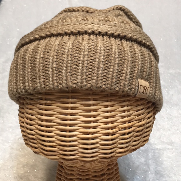 Tan winter hat D&Y ponyflo or snood NEW - Picture 5 of 13